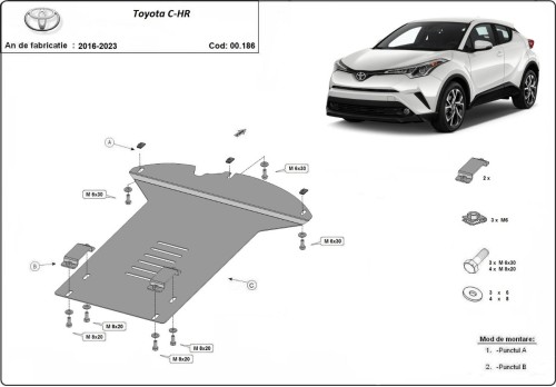Stalowa płyta pod katalizator Toyota C-HR (2016-2023)
