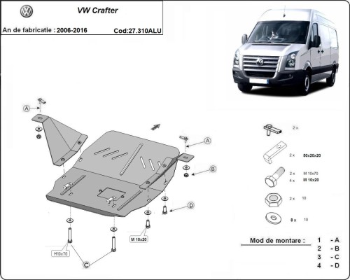 Aluminiowa płyta pod silnik Volkswagen Crafter (2006-2016)