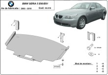 Stalowa płyta pod silnik BMW Seria 5 E60/E61 standardowy przedni zderzak (2003-2010)