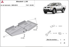 Stalowa płyta pod skrzynię biegów Mitsubishi L 200 (2005-2015)