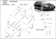 Stalowa płyta pod silnik Audi A6 Allroad 2 - bez boków (2005-2011)