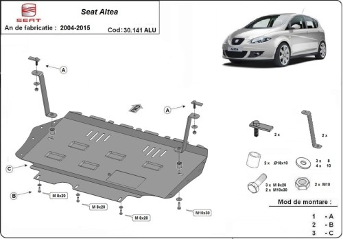 Aluminiowa płyta pod silnik Seat Altea (2004-2015)