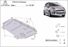 Stalowa płyta pod silnik Citroen C3 Picasso (2009-2017)