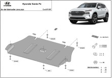 Stalowa płyta pod katalizator Hyundai Sante Fe (2018-2023)