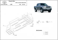 Stalowa płyta pod skrzynię biegów i reduktor Toyota Hilux (2000-2004)
