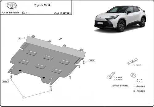 Aluminiowa płyta pod silnik Toyota C-HR (2023-2026)
