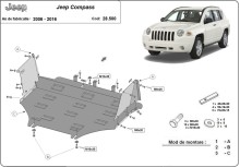 Stalowa płyta pod silnik Jeep Compass (2006-2016)