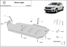 Stalowa płyta pod zbiornik paliwa Dacia Logan (2021-2026)