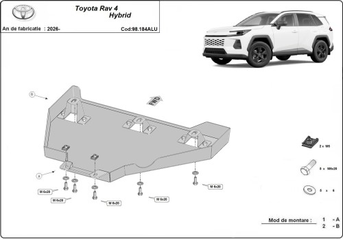 Aluminiowa płyta pod dyferencjał Toyota Rav4 (2026-2026)