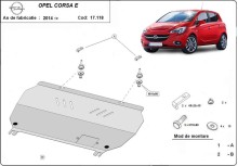 Stalowa płyta pod silnik Opel Corsa E (2014-2019)