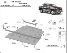 Stalowa płyta pod skrzynię biegów i reduktor Volkswagen Amarok - V6 automat (2016-2022)