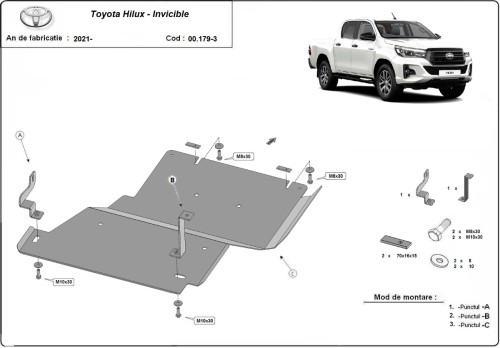 Stalowa płyta pod dyferencjał Toyota Hilux Invincible (2021-2026)