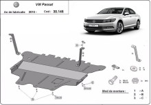 Stalowa płyta pod silnik VW Passat B8 - reczna skrzynia biegow (2014-2023)
