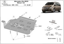 Stalowa płyta pod skrzynię biegów Mercedes Viano W639 - 2.2 D 4x2 (2003-2014)