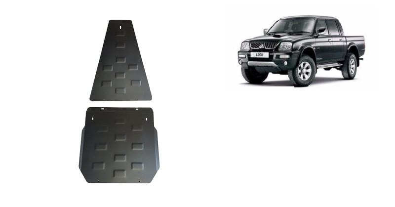 Stalowa płyta pod skrzynię biegów i reduktor Mitsubishi L 200 (1998-2007)