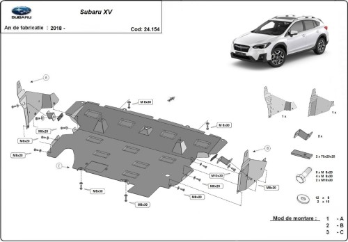 Stalowa płyta pod silnik Subaru XV (2018-2022) Stalowa płyta pod silnik Subaru XV (2018-2022)