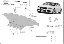 Stalowa płyta pod silnik Audi A4 B8, benzyna (2008-2014)
