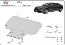 Stalowa płyta pod skrzynię biegów Audi A7 (2011-2018)