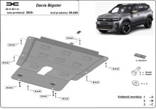 Stalowa płyta pod silnik Dacia Bigster 4x2 (2025-2026)