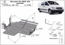 Stalowa płyta pod skrzynię biegów Mercedes Vito W639 - 4x4 - automatyczna skrzynia biegów (2003-2014)