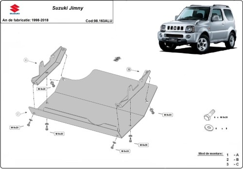 Aluminiowa płyta pod silnik Suzuki Jimny (1998-2018)