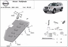Stalowa płyta pod zbiornik paliwa Nissan Pathfinder R51 (2005-2015)