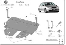 Stalowa płyta pod silnik Skoda Fabia 1 (1999-2007)