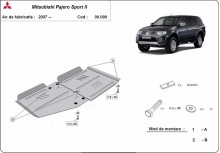 Stalowa płyta pod skrzynię biegów Mitsubishi Pajero Sport 2 (2008-2016)