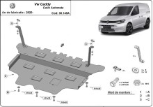 Stalowa płyta pod silnik VW Caddy- automatyczna skrzynia biegów (2020-2026)