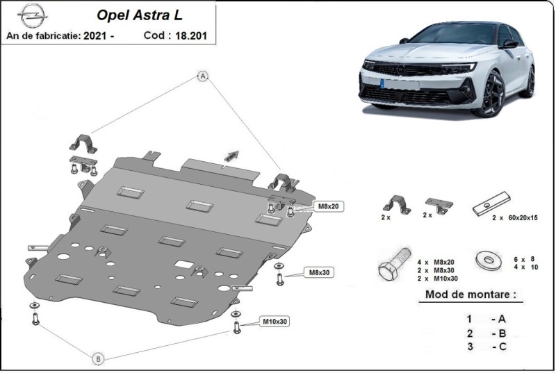 Stalowa płyta pod silnik Opel Astra L (2021-2026)