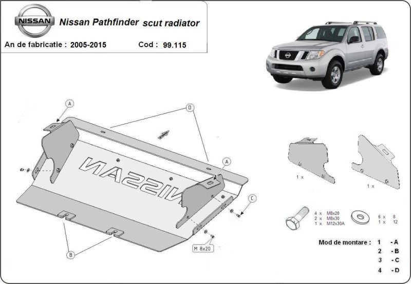 Stalowa płyta pod chłodnicę Nissan Pathfinder (2005-2015)