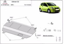 Stalowa płyta pod silnik Citroen C2 (2003-2009)