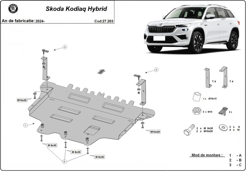 Stalowa płyta pod silnik Skoda Kodiaq (2024-2026)