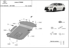 Stalowa płyta pod katalizator Lexus CT200H (2011-2026)