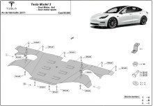 Stalowa płyta pod silnik elektrycznego tylnego Tesla Model 3 AWD (2017-2026)