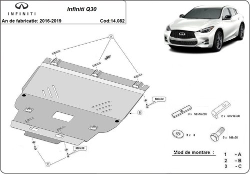 Stalowa płyta pod silnik Infiniti Q30 (2016-2019) Stalowa płyta pod silnik Infiniti Q30 (2016-2019)