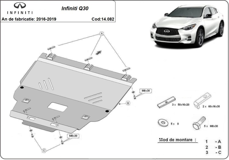 Stalowa płyta pod silnik Infiniti Q30 (2016-2019)