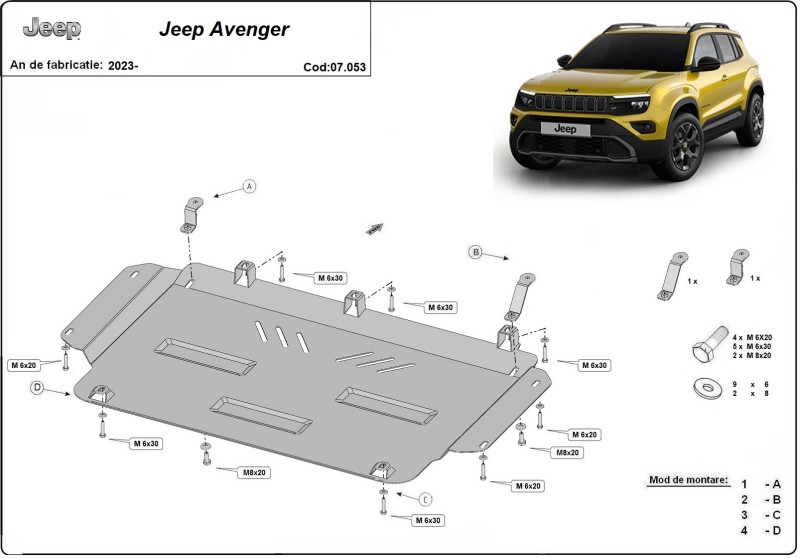 Stalowa Osłona pod silnik Jeep Avenger (2023-2026)
