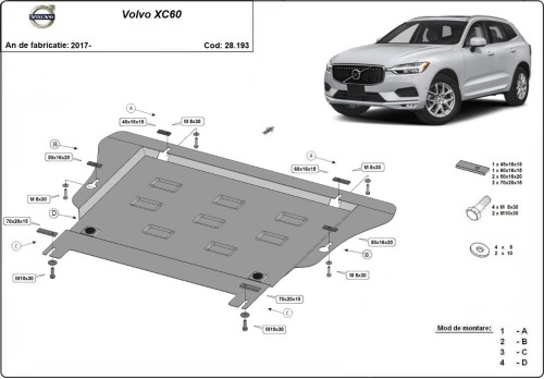 Stalowa płyta pod silnik Volvo XC60 (2017-2026) Stalowa płyta pod silnik Volvo XC60 (2017-2026)