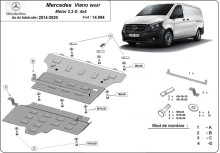 Stalowa płyta pod silnik Mercedes Viano W447, 2.2 D, 4x4 (2014-2020)