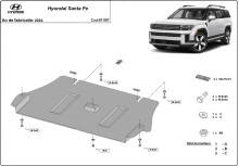 Stalowa płyta pod katalizator Hyundai Sante Fe (2024-2026)