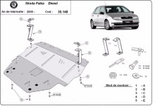 Stalowa płyta pod silnik Skoda Fabia Diesel (1999-2007)