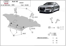 Stalowa płyta pod silnik Audi A5, benzyna (2008-2016)