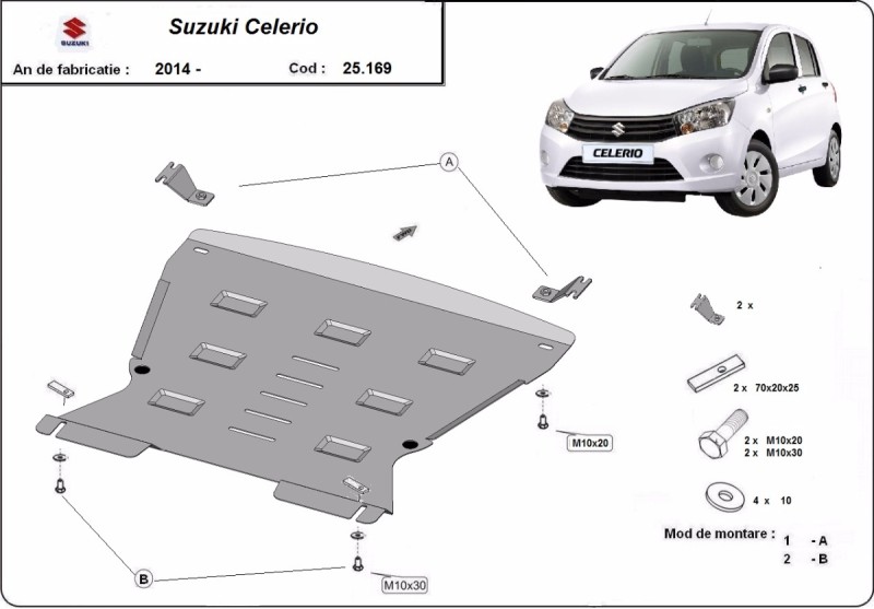 Stalowa płyta pod silnik Suzuki Celerio (2014-2026)