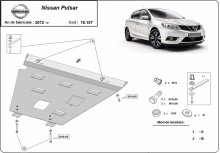 Stalowa płyta pod silnik Nissan Pulsar (2012-2018)