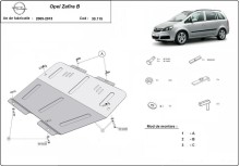 Stalowa płyta pod silnik Opel Zafira B (2005-2011)