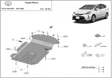 Stalowa płyta pod katalizator Toyota Prius 3+ (2011-2021)