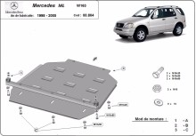 Stalowa płyta pod skrzynię biegów Mercedes ML W163 (1998-2005)