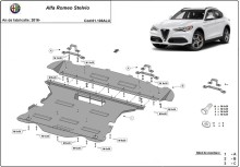 Aluminiowa płyta pod silnik Alfa Romeo Stelvio (2016-2026)