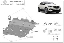 Stalowa płyta pod silnik Opel Grandland X (2017-2026)